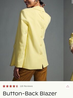 Mauve Lemon Yellow Tailored Button-Back Blazer